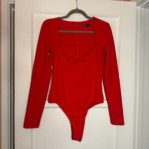 Sexy Zara Red Longsleeve Bodysuit - Size M
